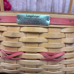 Longaberger Deck the Halls Basket with Red and Tan